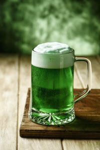 zielonym piwem
